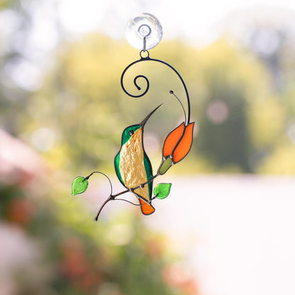 Hummingbird stained glass window hangings Godmother gift Hummingbird gifts stained glass suncatcher Grandma gift - Image 17