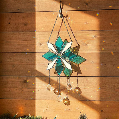 Stained Glass Snowflake Ornament, Christmas Window Suncatcher, Custom Engraved Holiday Decor, Xmas Gift for Mom, Unique Winter Decor - Image 8
