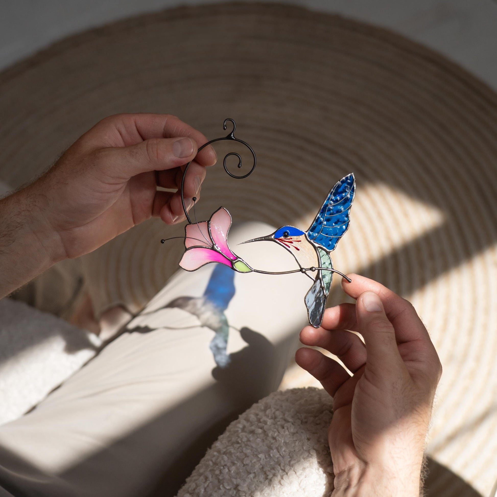 Hummingbird gifts stained glass window hangings Great grandma gift Hummingbird stained glass suncatcher Garden decoration - Image 18