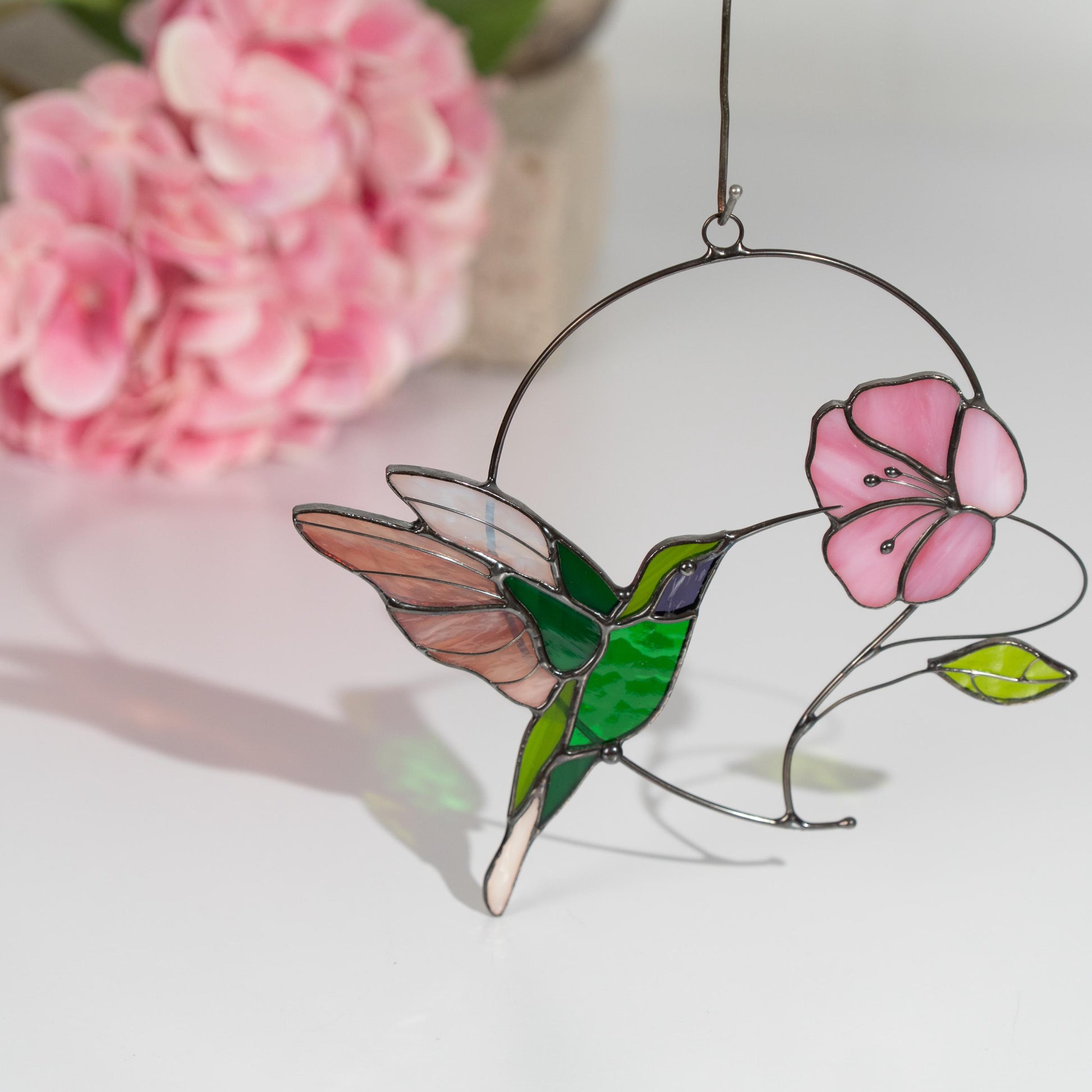 Hummingbird stained glass window hangings Gifts for mom from daughter Home decor items aesthetic Hummingbird ornament Bird lover gifts - Image 13