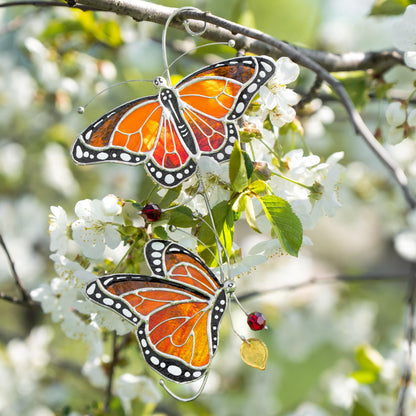 Stained glass monarch butterfly Best gift for mom Butterfly gifts stained glass window hangings Patio decor - Image 17