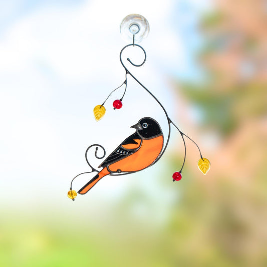 Baltimore stained glass window hangings Best dad gift Stained glass bird suncatcher Grandma ornament Patio decor - Image 1