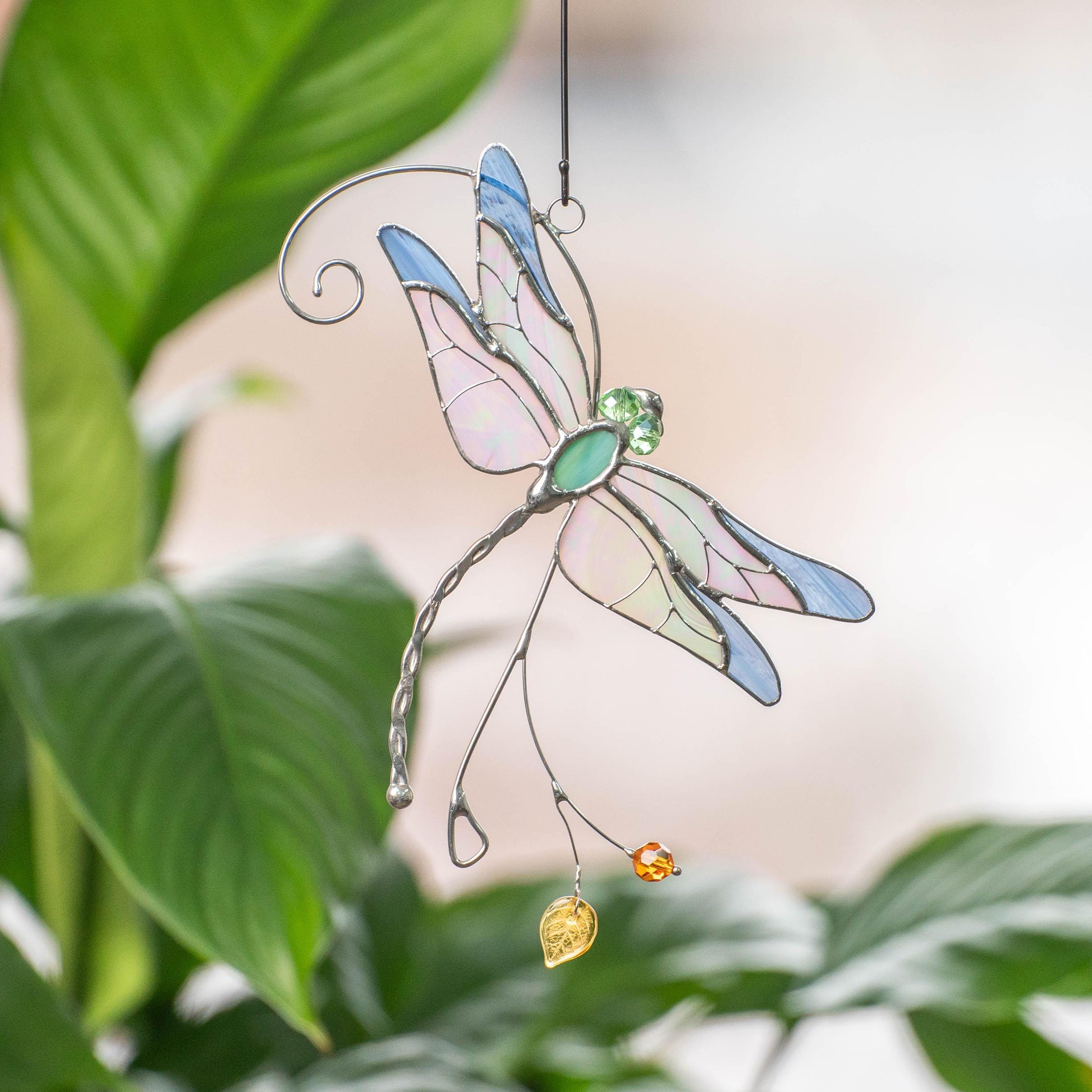 Stained glass dragonfly Sister in law gifts Dragonfly wings Custom stained glass dragonfly suncatcher - Image 9