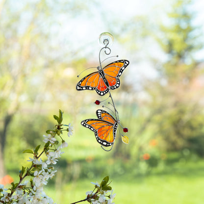 Stained glass monarch butterfly Best gift for mom Butterfly gifts stained glass window hangings Patio decor - Image 9