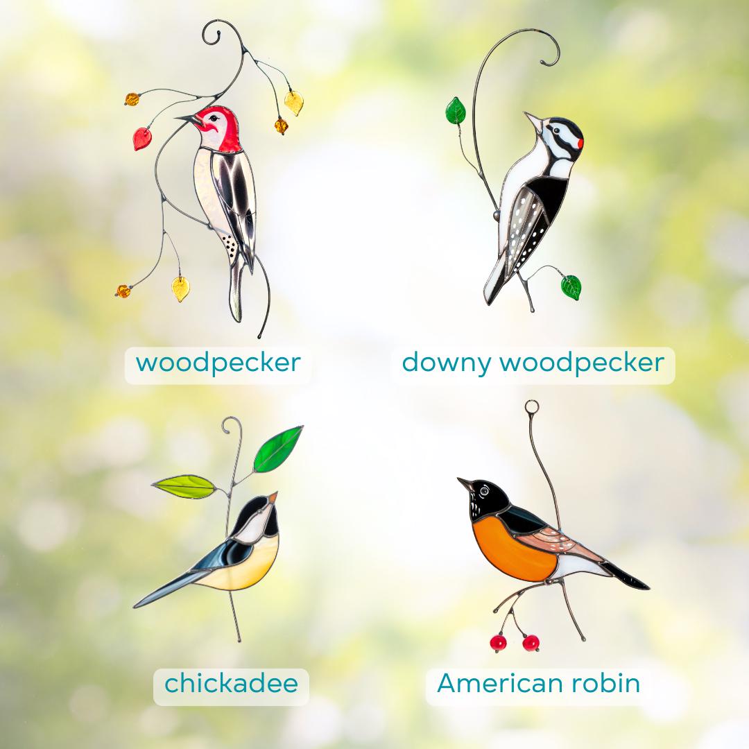 Woodpecker stained glass suncatcher New homeowner gift backyard decor - Image 4