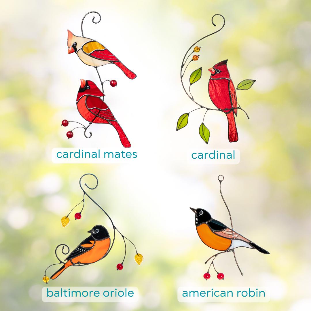 Hummingbird stained glass window hangings Gift for couple Custom stained glass bird suncatcher Great grandparent gift - Image 4