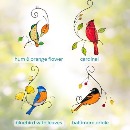 Stained glass birds glass suncatcher Unique gift for mom Spring decor window hangings - Image 4