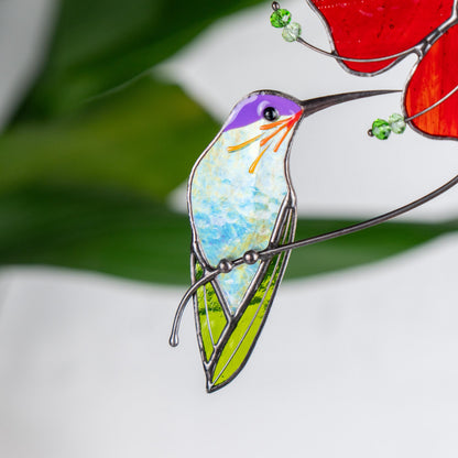 Hummingbird stained glass window hangings Mother in law gifts Bird suncatcher Garden decoration - Image 20