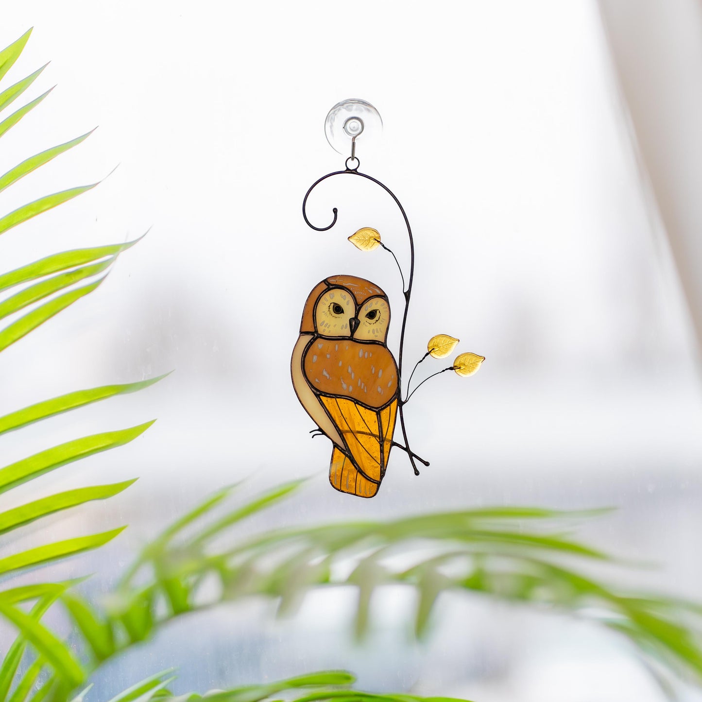 Owl stained glass bird suncatcher Grandma gift Yard art - Image 16